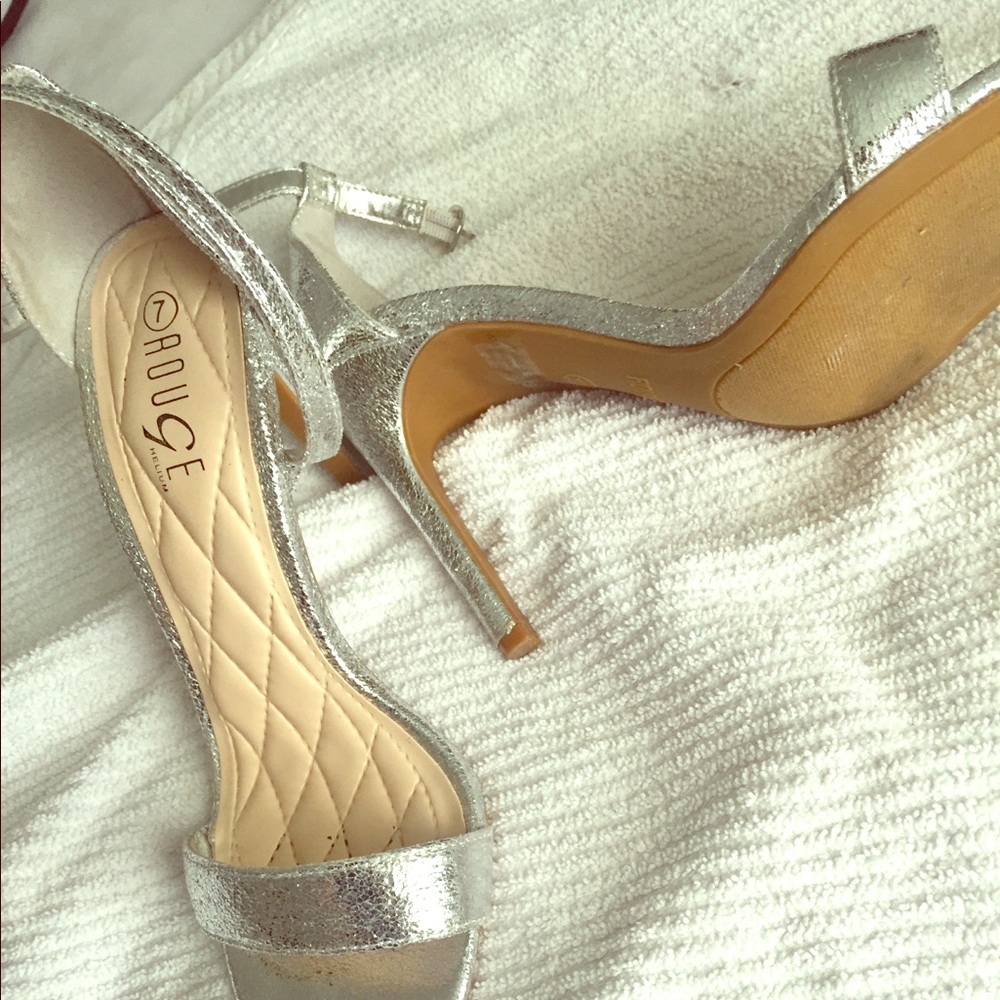 Silver skinny heel